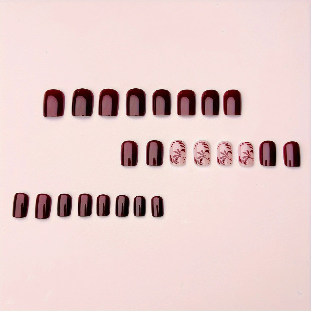 Elegant Floral Water Marbling Nail Art