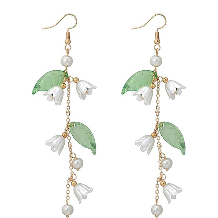 Floral Pearl Dangle Earrings Kalsten