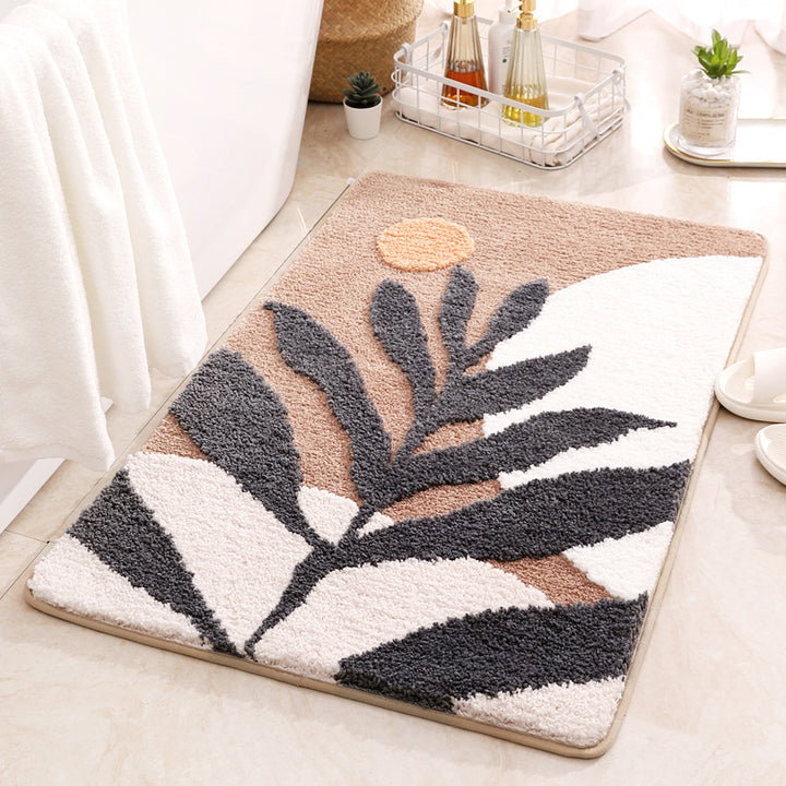 Plush Floral Pattern Bath Mat Kalsten