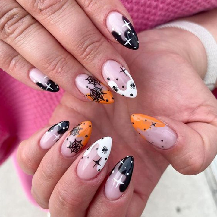 Artistic Halloween-Themed Press-On Nail Set Kalsten