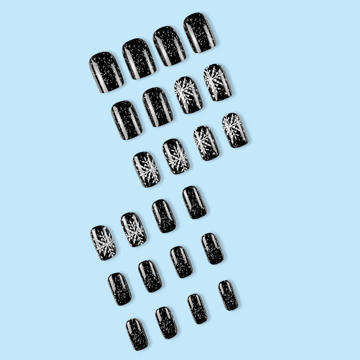 Elegant Black Glitter Nail Art Kalsten