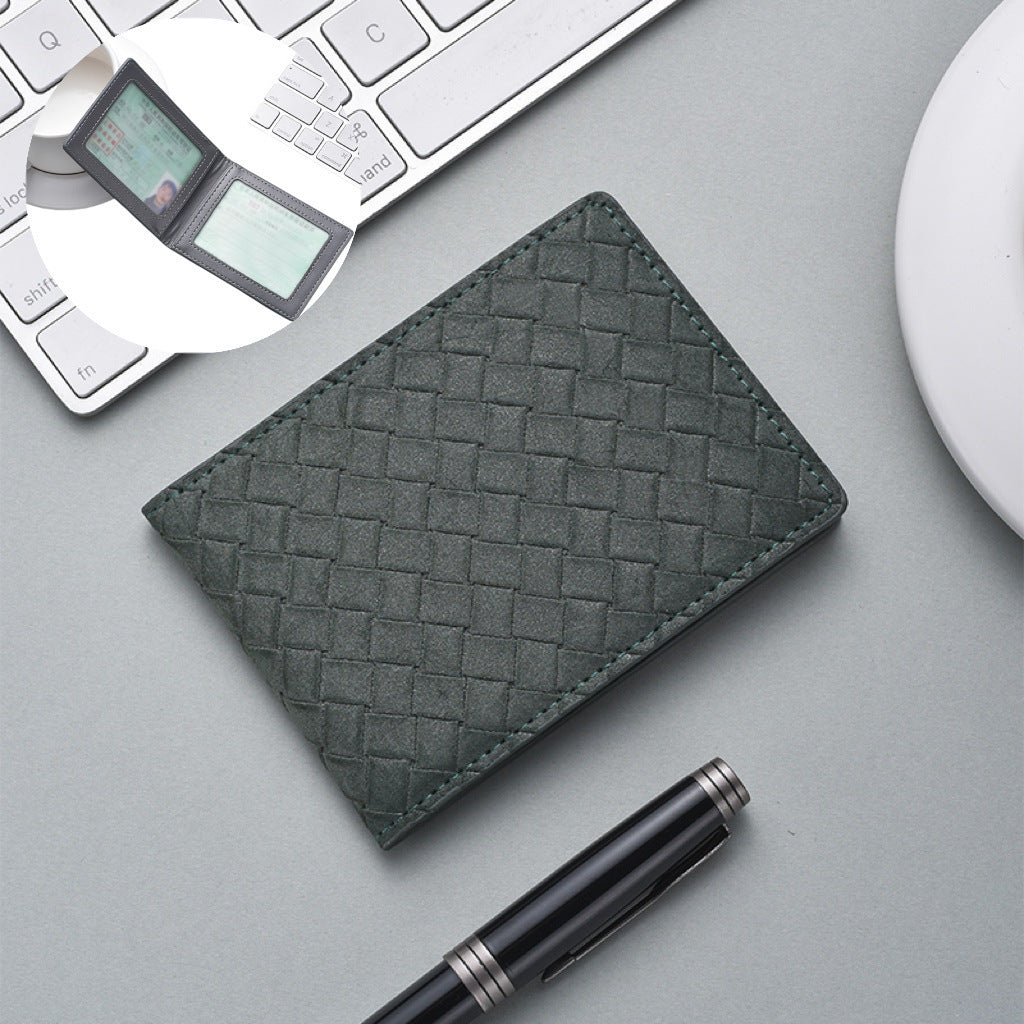 Stylish Woven Leather Cardholder Kalsten