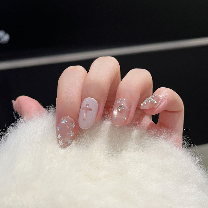 Artistic Glitter-Accent Press-On Nail Set Kalsten