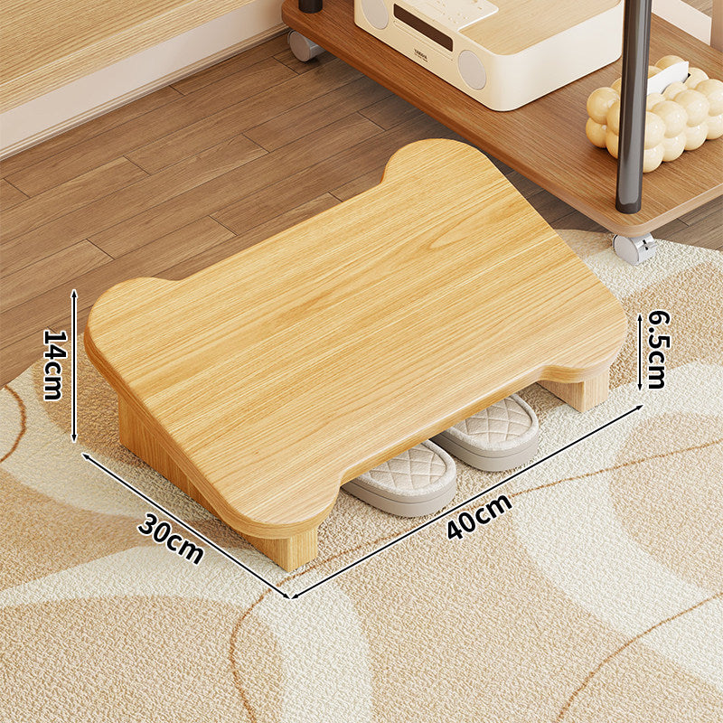 Low Wooden Slipper Bench with Under-Seat Storage
