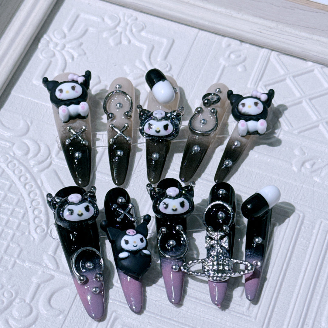 Gothic-Themed 3D Nail Art Tips