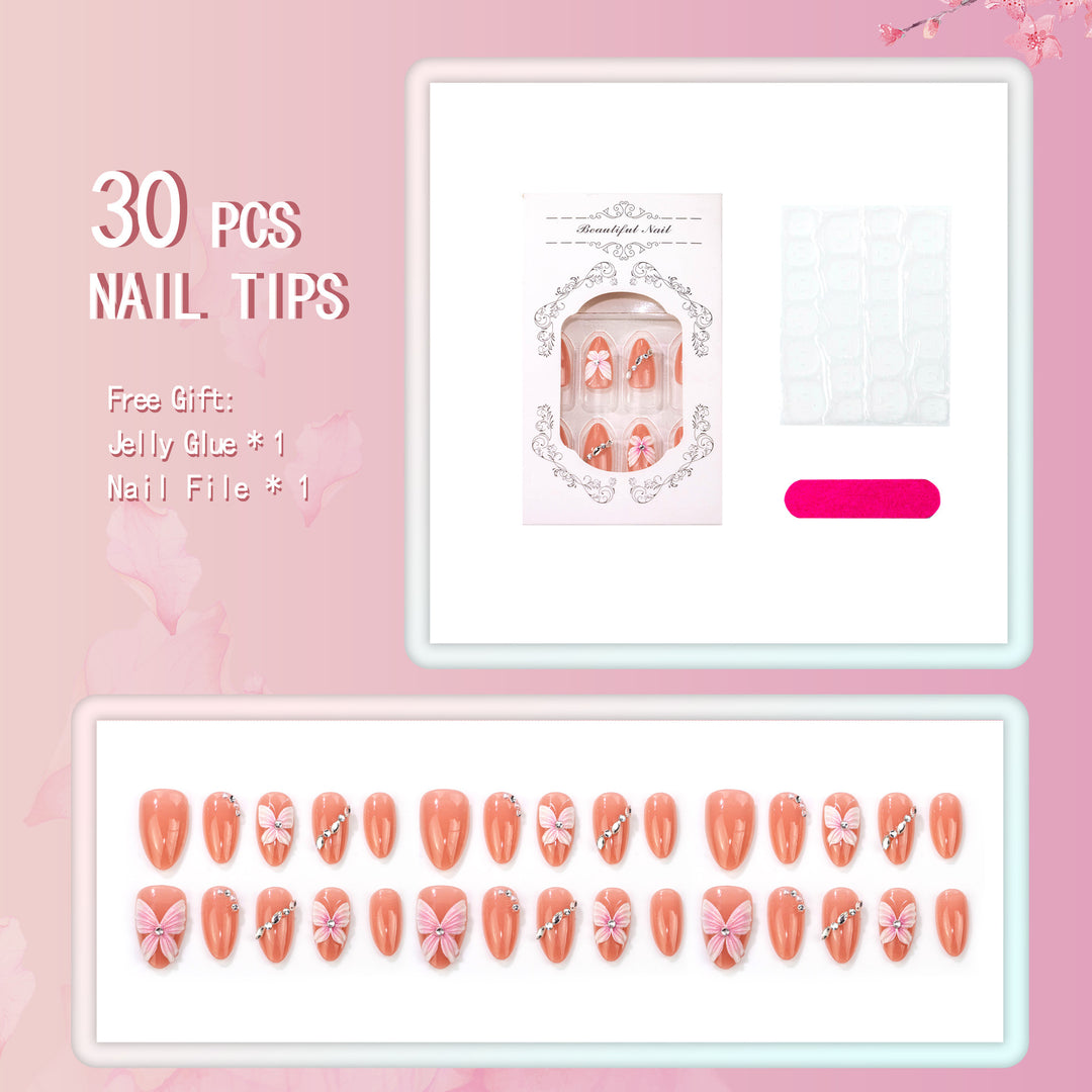 Floral Adorned Press-On Nail Set