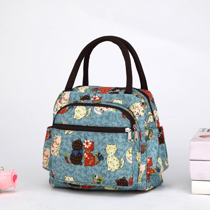 Cat Pattern Insulated Lunch Tote Kalsten