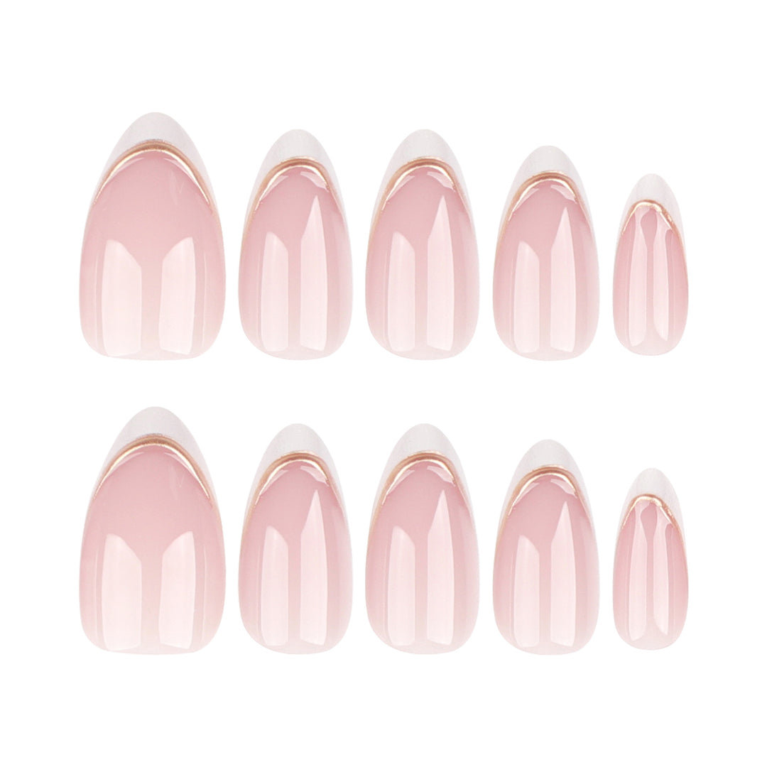 Elegant artificial nails with high-quality French design Kalsten