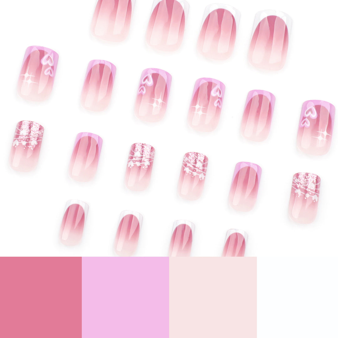 Artful Nail Art with Heart and Glitter Motifs Kalsten
