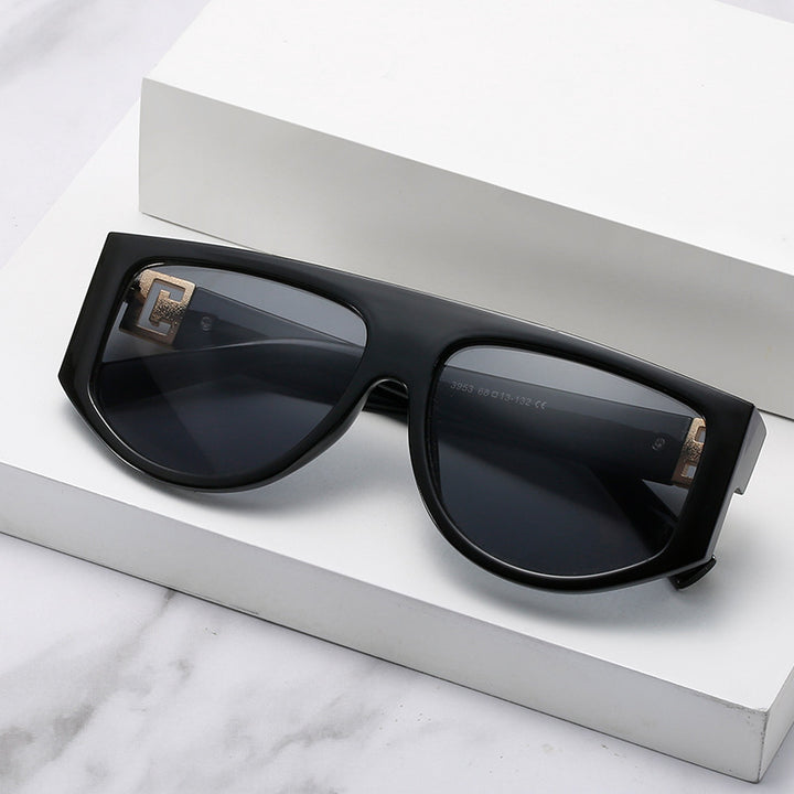 Oversized Shield Sunglasses with Metallic Accents Kalsten