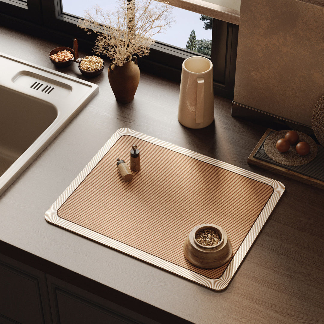 Elegant Textured Kitchen Counter Mat Kalsten