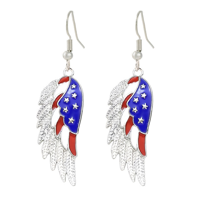 Ladies enamel earrings horseshoe with star stripe motif Kalsten