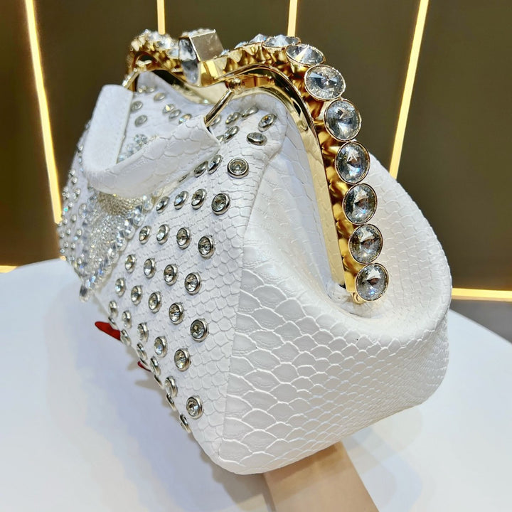 Luxurious Crystal-Embellished Evening Handbag