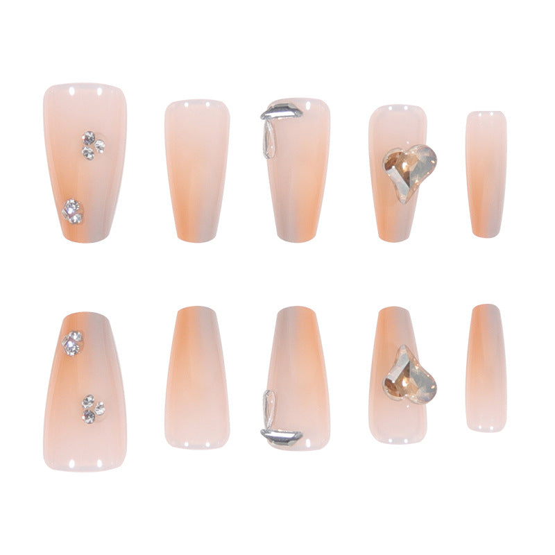 Decorative Stiletto Press-On Nails with Heart Design Kalsten