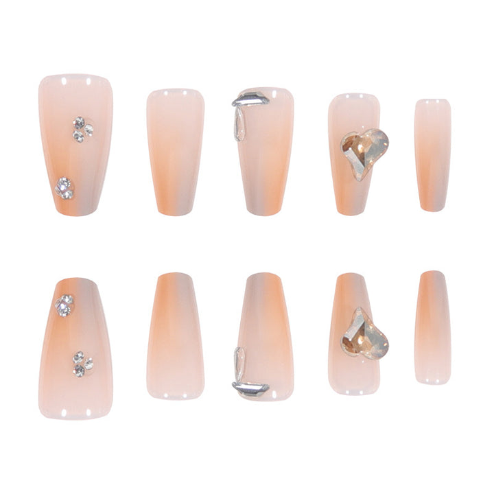 Decorative Stiletto Press-On Nails with Heart Design Kalsten