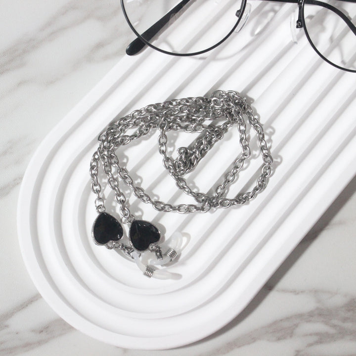 Fashionable glasses holder chain with heart pendants Kalsten