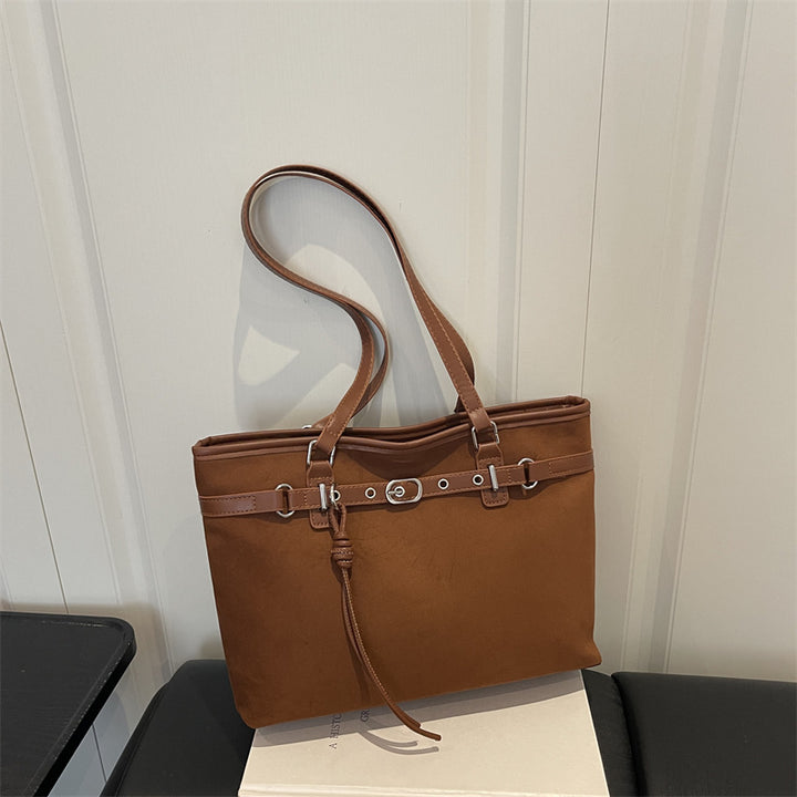 Elegant Suede Handheld Tote Bag