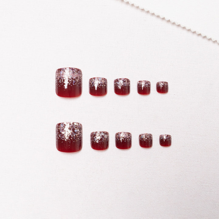 Glitter-Accent Pedicure Toenail Art