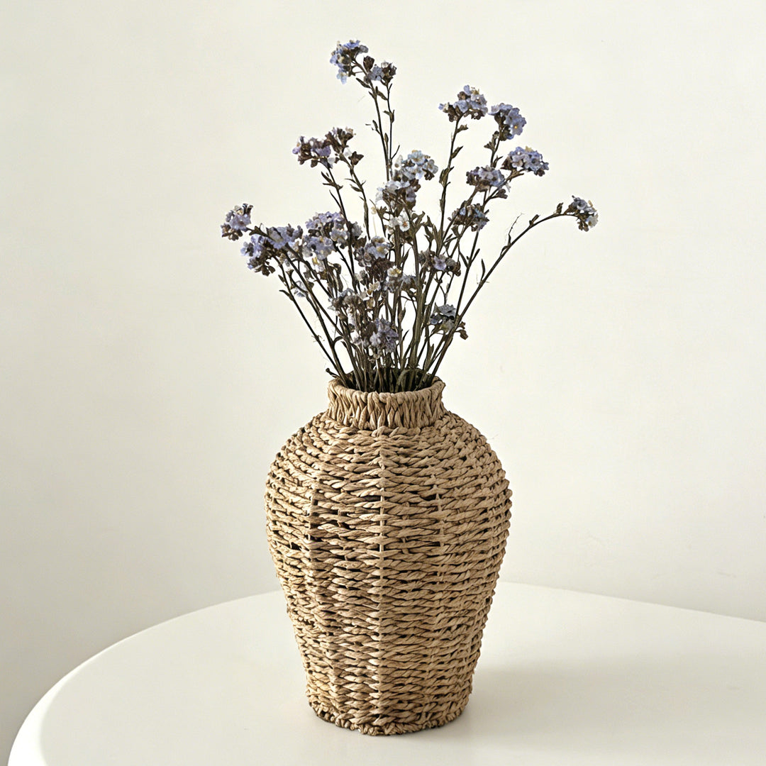 Decorative basket vase made of woven natural material Kalsten