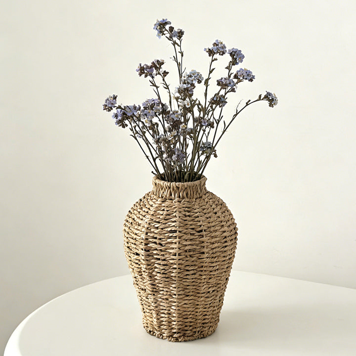 Decorative basket vase made of woven natural material Kalsten