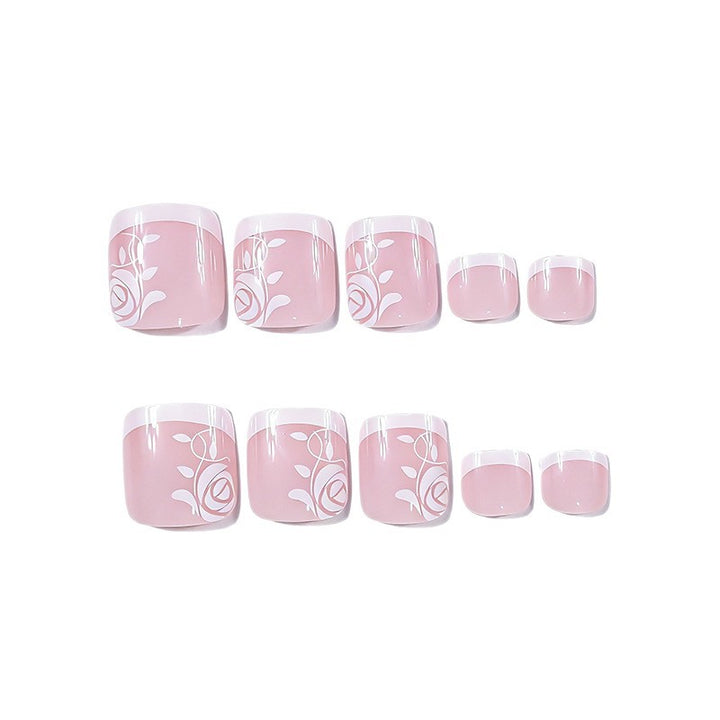 Elegant Floral Design Pedicure Enhancements Kalsten