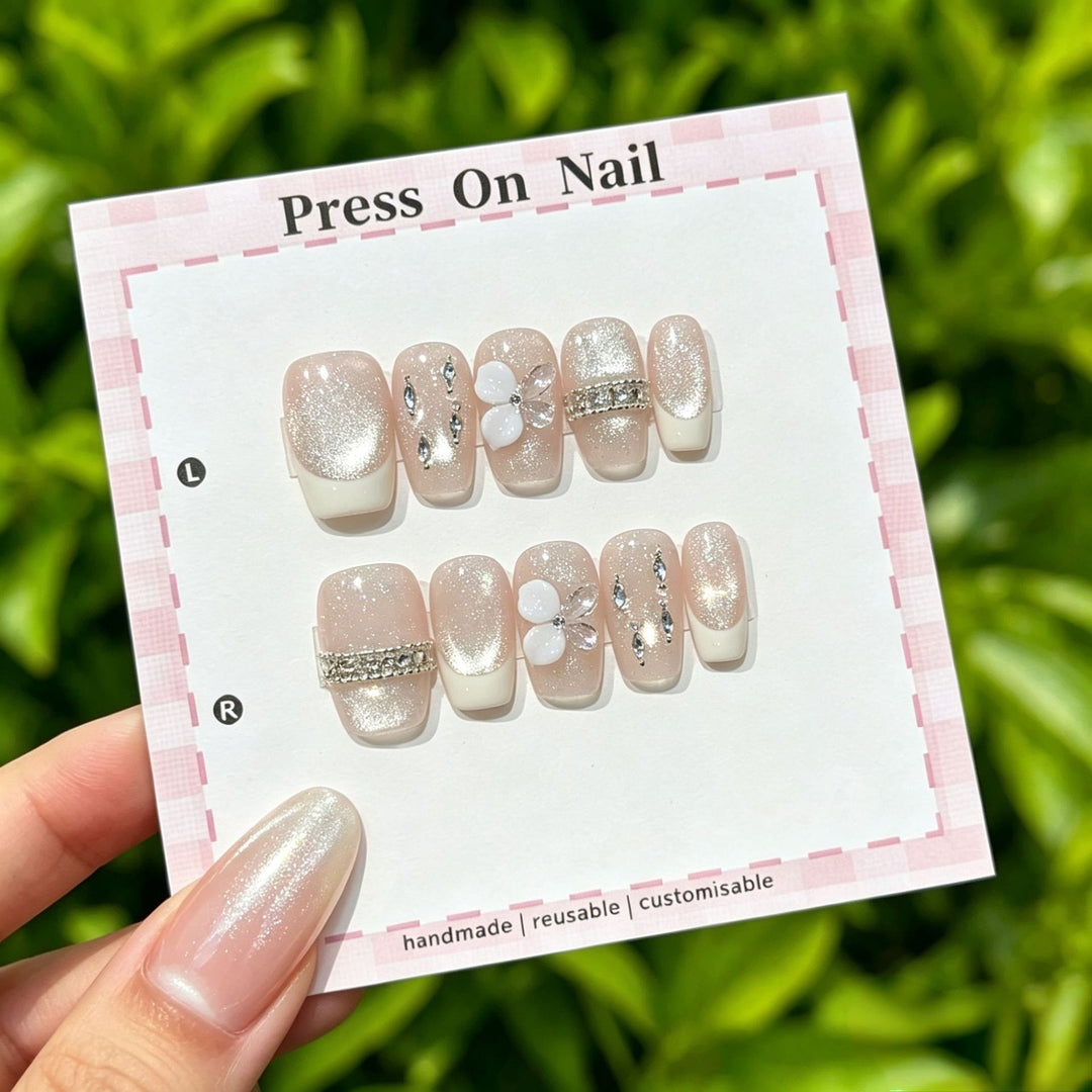 Artistic Floral Press-On Nail Set  1791773803