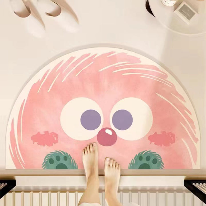 Playful Cartoon-Themed Bath Mat