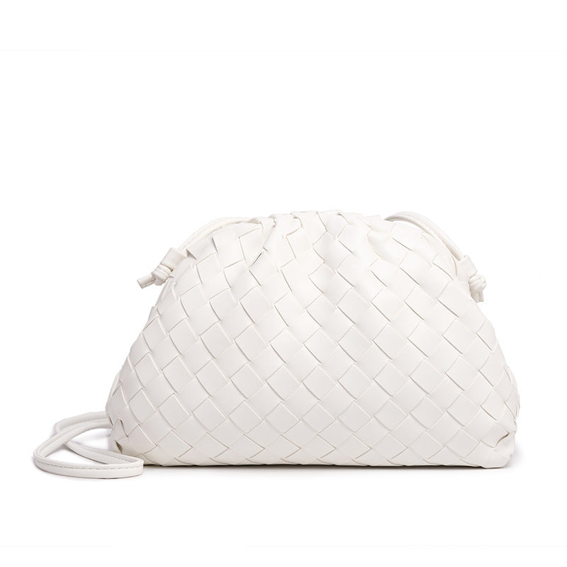 Elegant Woven Leather Bucket Bag Kalsten