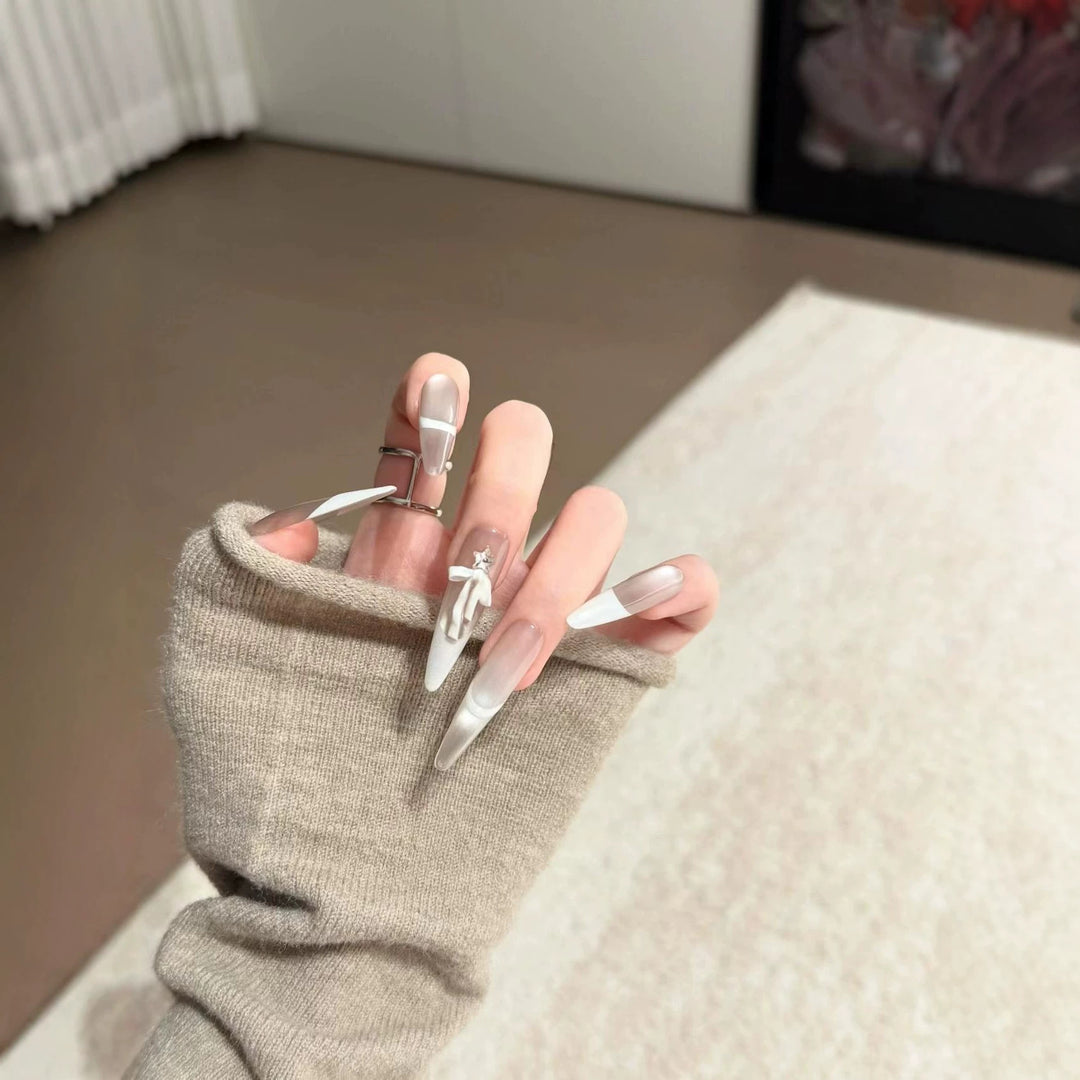 Elegant Long Stiletto Press-On Nail Extensions