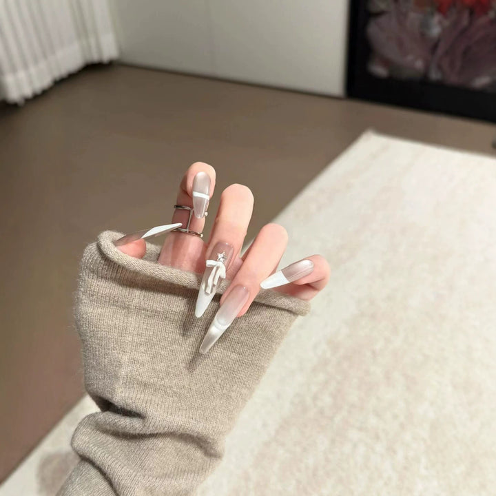 Elegant Long Stiletto Press-On Nail Extensions