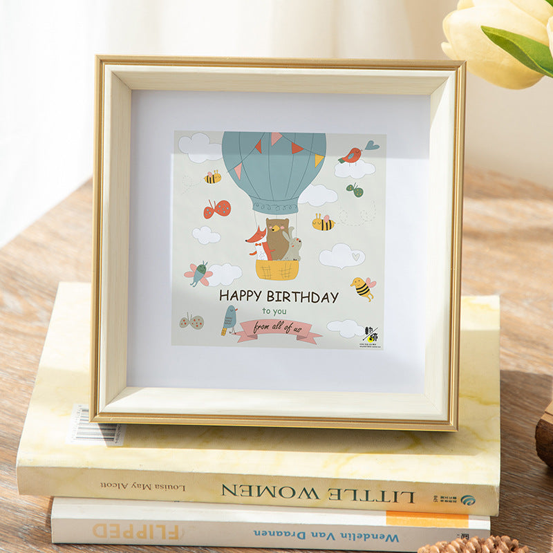 Cute Animal Illustration Framed Art for Home