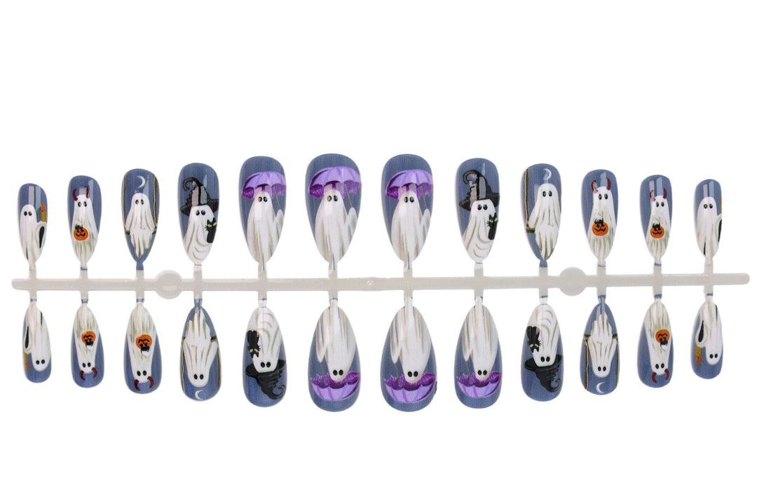 Halloween Nail Art Set with Creepy Ghost and Pumpkin Designs Kalsten