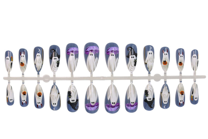 Halloween Nail Art Set with Creepy Ghost and Pumpkin Designs Kalsten