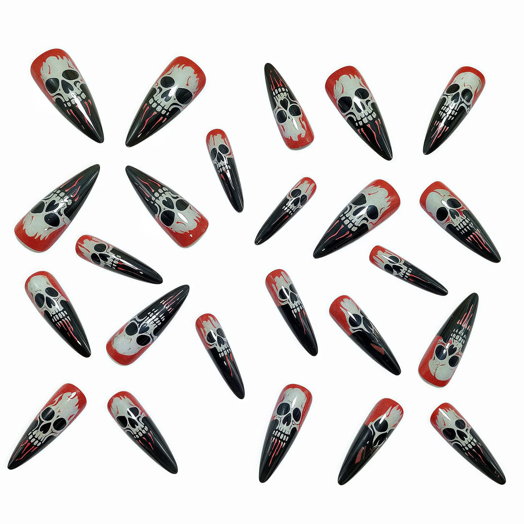 Artificial nails with creepy skull design Kalsten