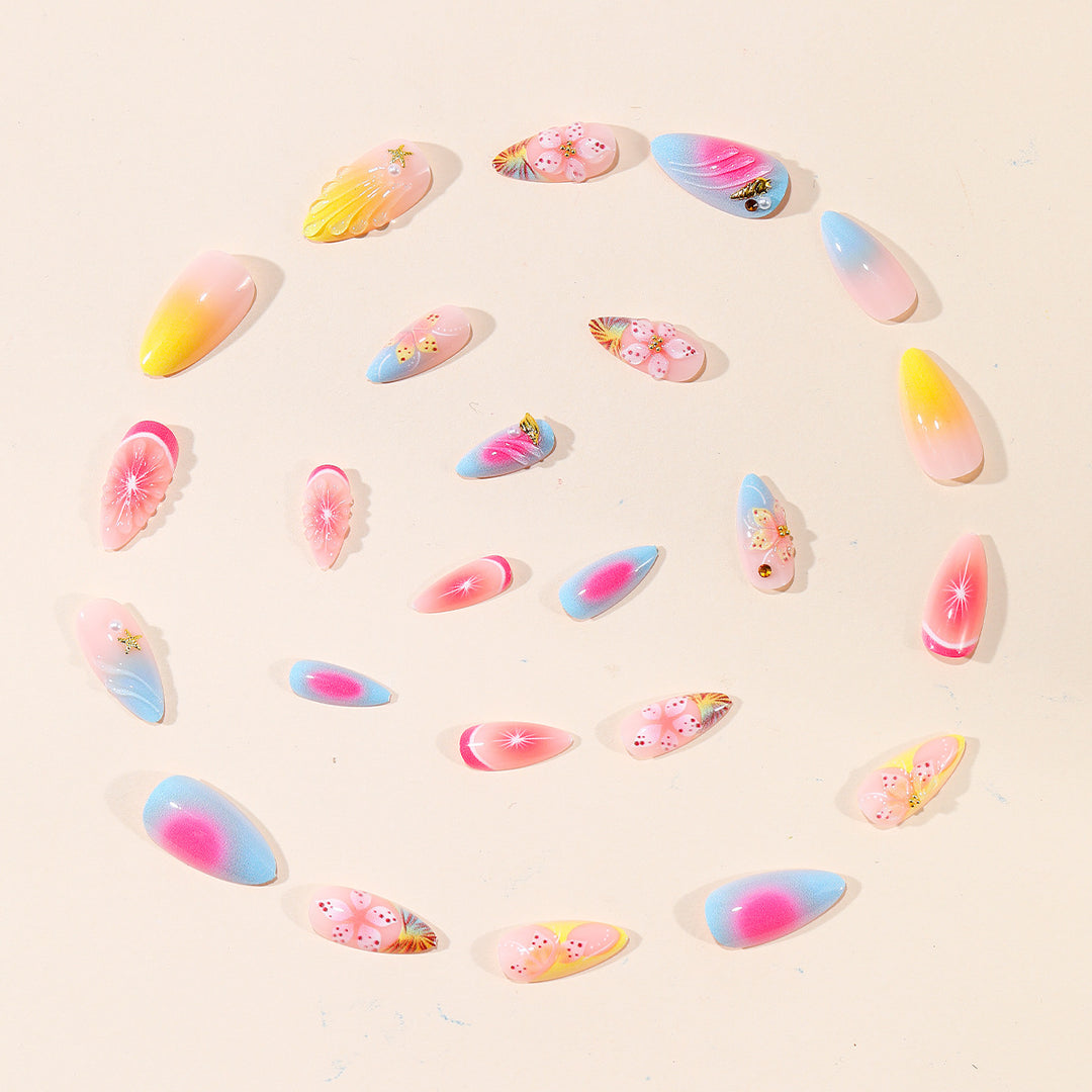 Tropical-Inspired 3D Nail Art Extensions Kalsten