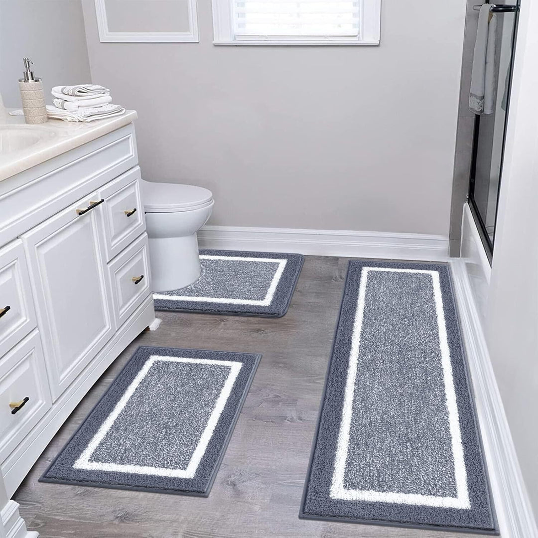Plush Microfiber Bath Mat Set Kalsten
