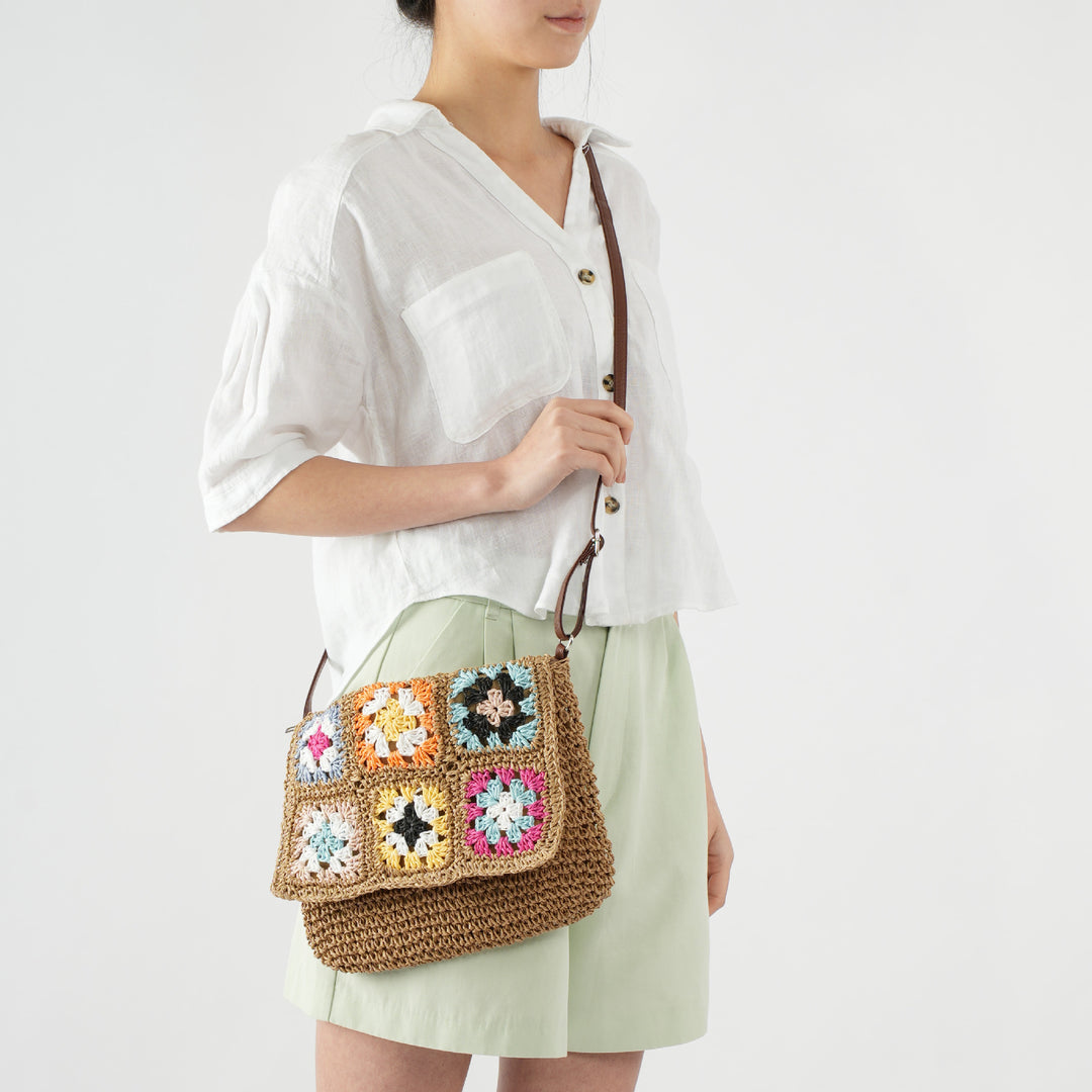 Comfortable shoulder bag with colorful hexagon pattern Kalsten