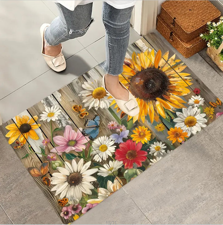 Decorative Floral Area Mat Kalsten