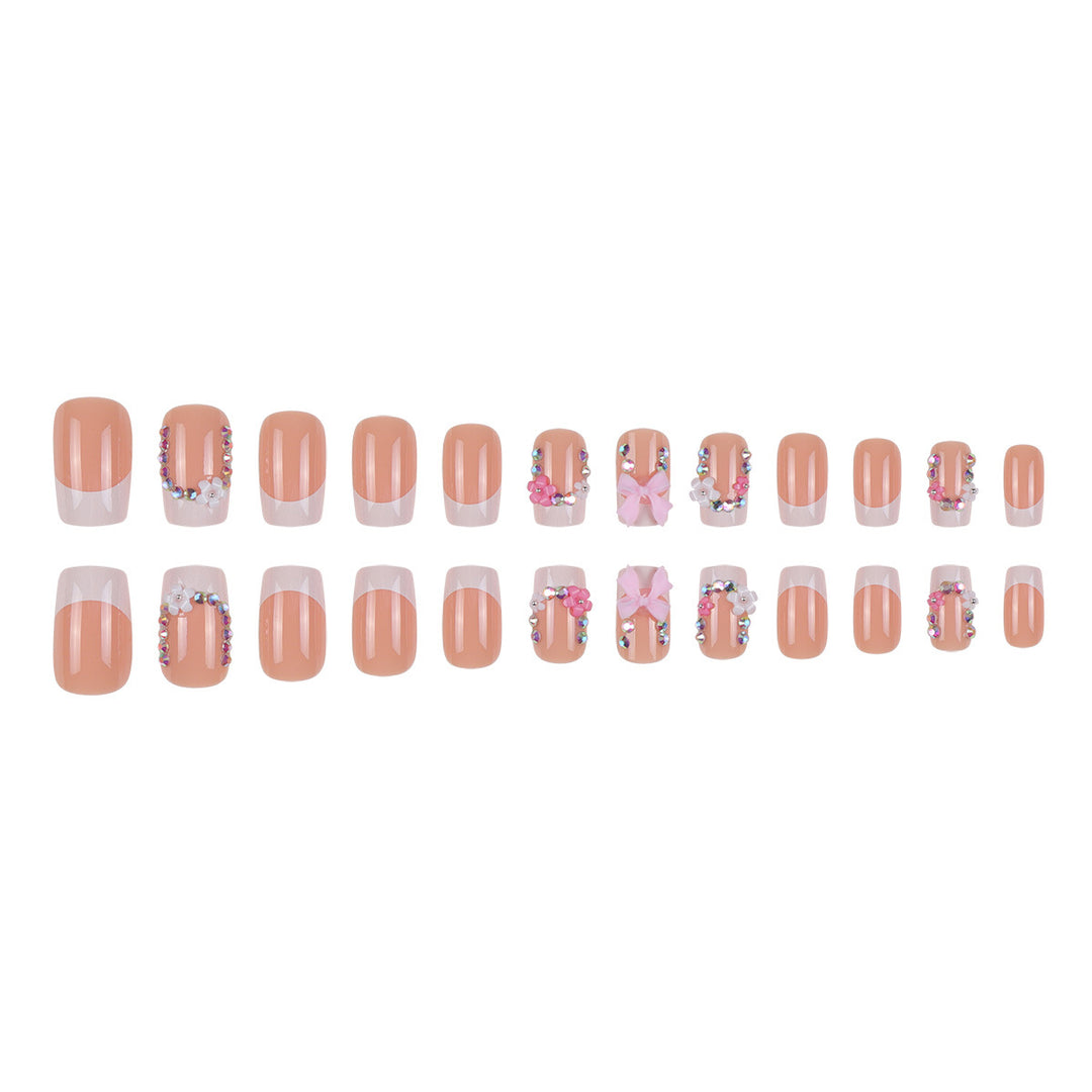 Decorative Floral-Embellished Press-On Nails Kalsten