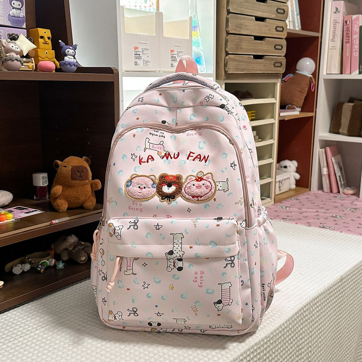 Embroidered Animal Character School Backpack Kalsten