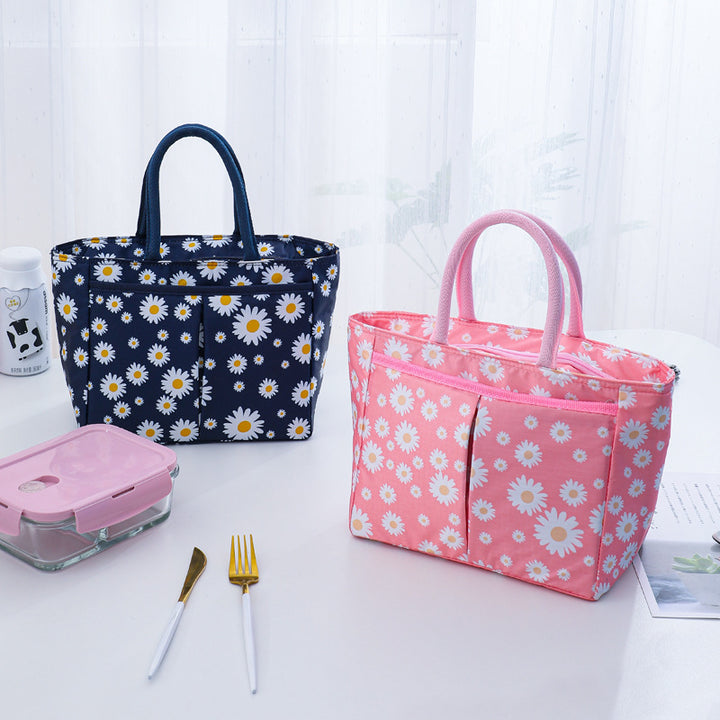 Floral Print Multi-Pocket Beach Tote