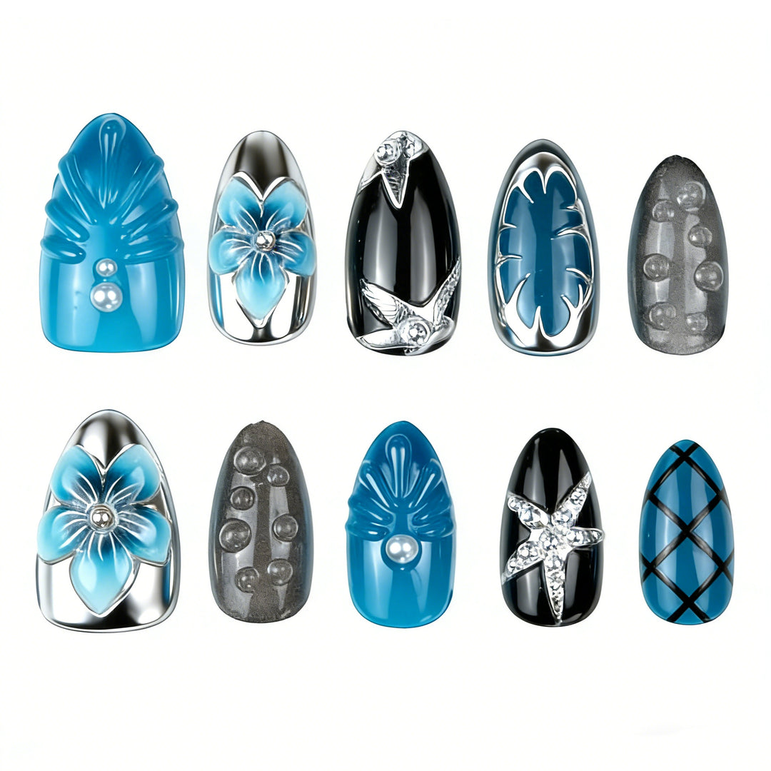 Artistic Themed Press-On Nail Art Set Kalsten