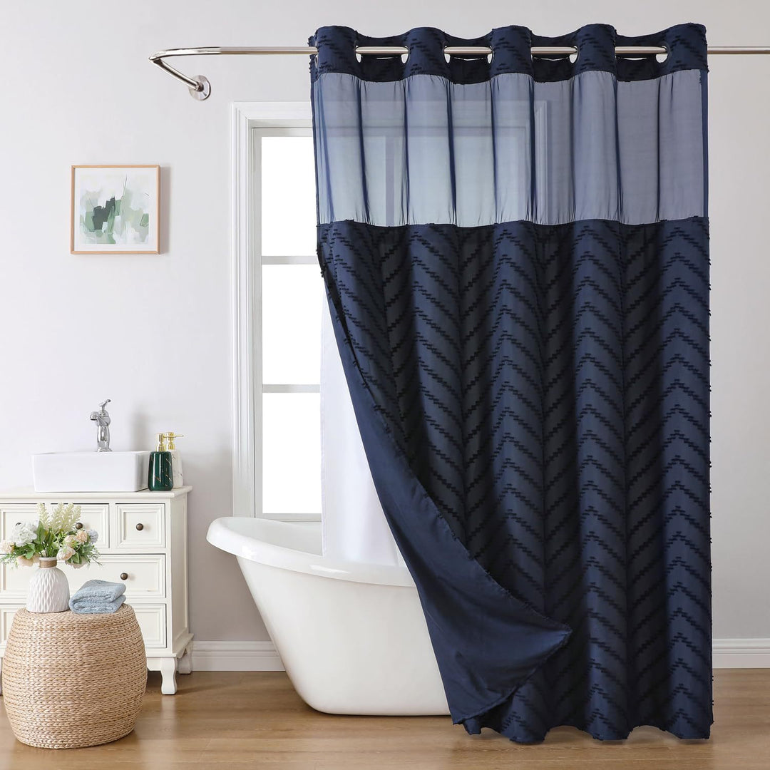 Luxury Textured Shower Curtain Kalsten