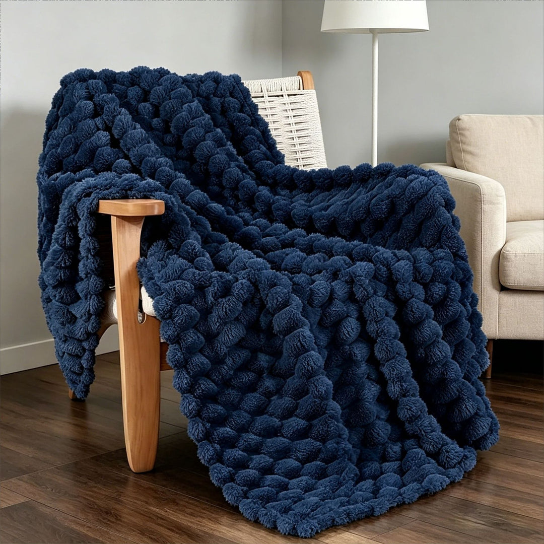 Plush Textured Decorative Throw Blanket