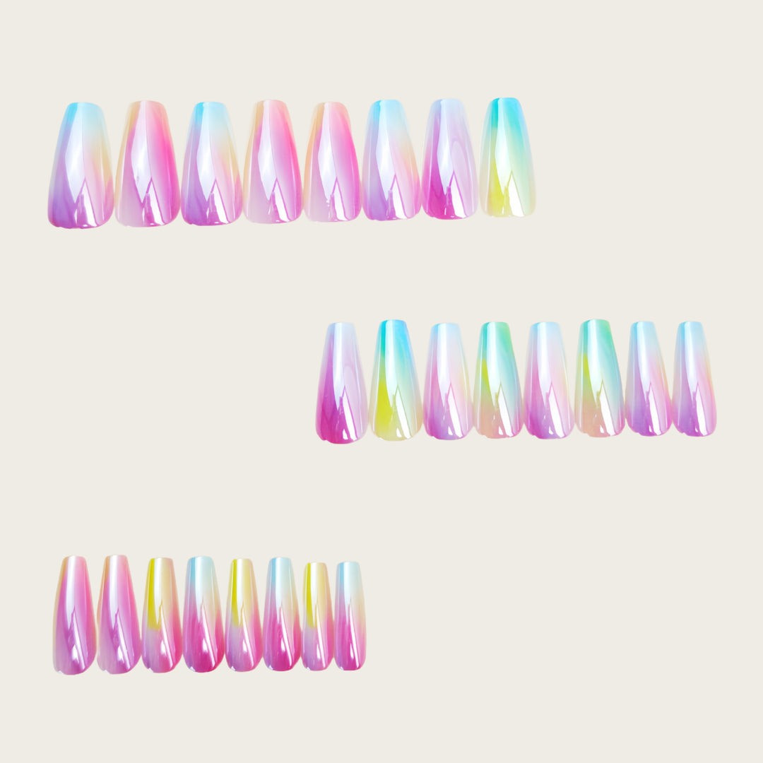 Shiny Gradient Artificial Nails Kalsten