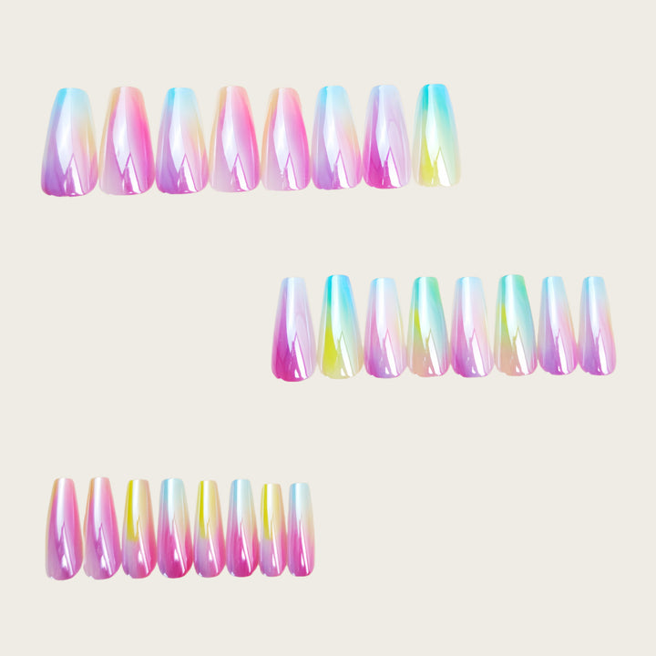 Shiny Gradient Artificial Nails Kalsten