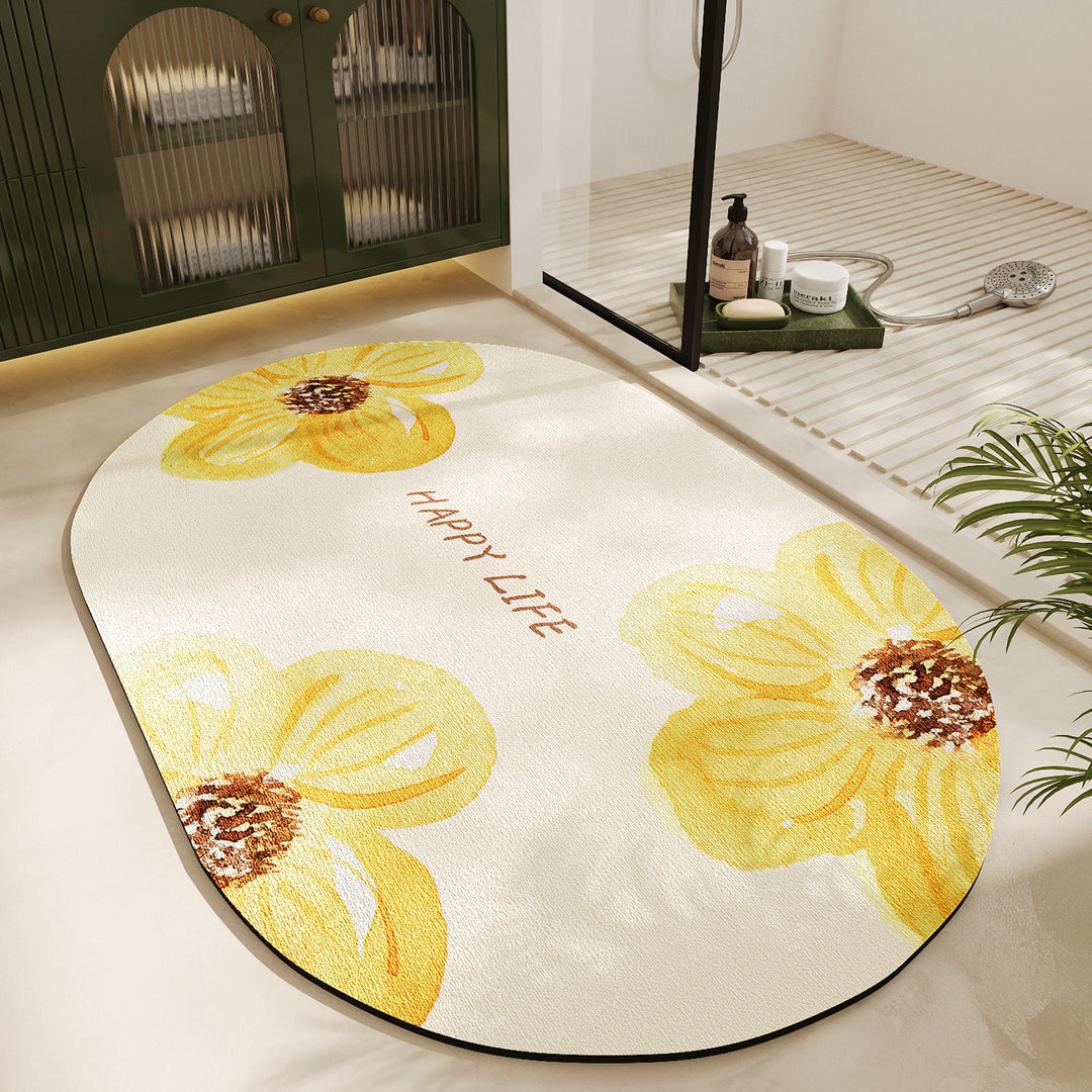 Floral Design Bath Mat
