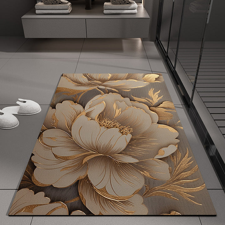 Floral Embossed Bath Mat