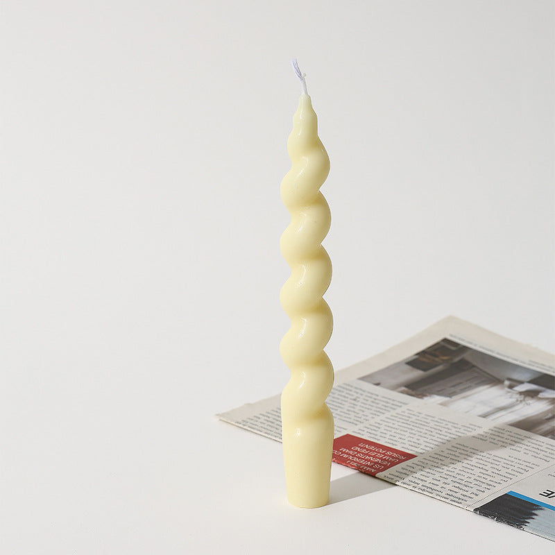 Hand-Poured Sculptural Spiral Taper Candle