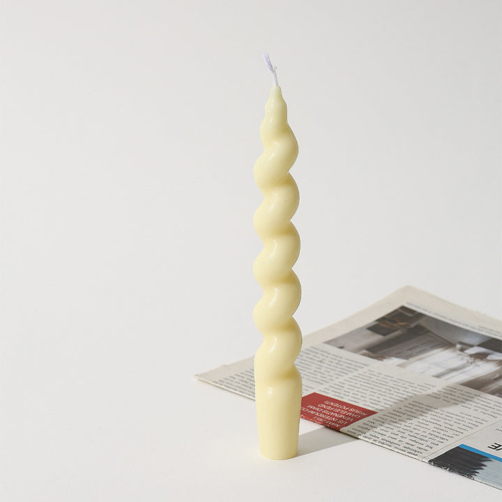 Hand-Poured Sculptural Spiral Taper Candle